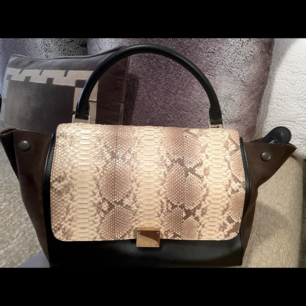 CELNIE PHYTON LEATHER AND SUEDE HANDBAG